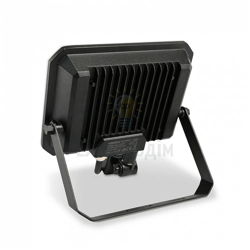 Д/р LED прожектор VIDEX F3 50W 5000K з датчиком руху 220V Black VLE-F3-0505B-S  - фото 2