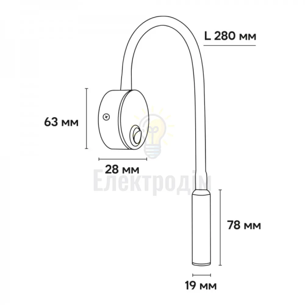 AL8161ARD 230V 3W, чорний 140LM 4000К 420*62*28mm IP20 80988  - фото 2