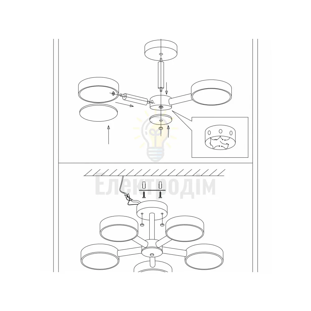 AL6195ARD 65W 5200Lm  3000K-6500K  580*160mm SCANDY 80098  - фото 4