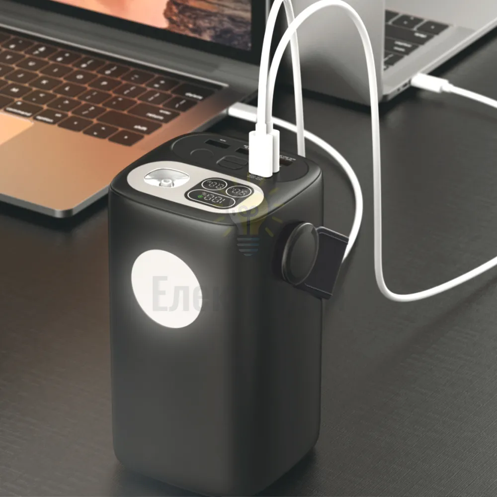 Павербанк 60000mAh Titanum 100W PD чорний TPB-WC60-B  - фото 7