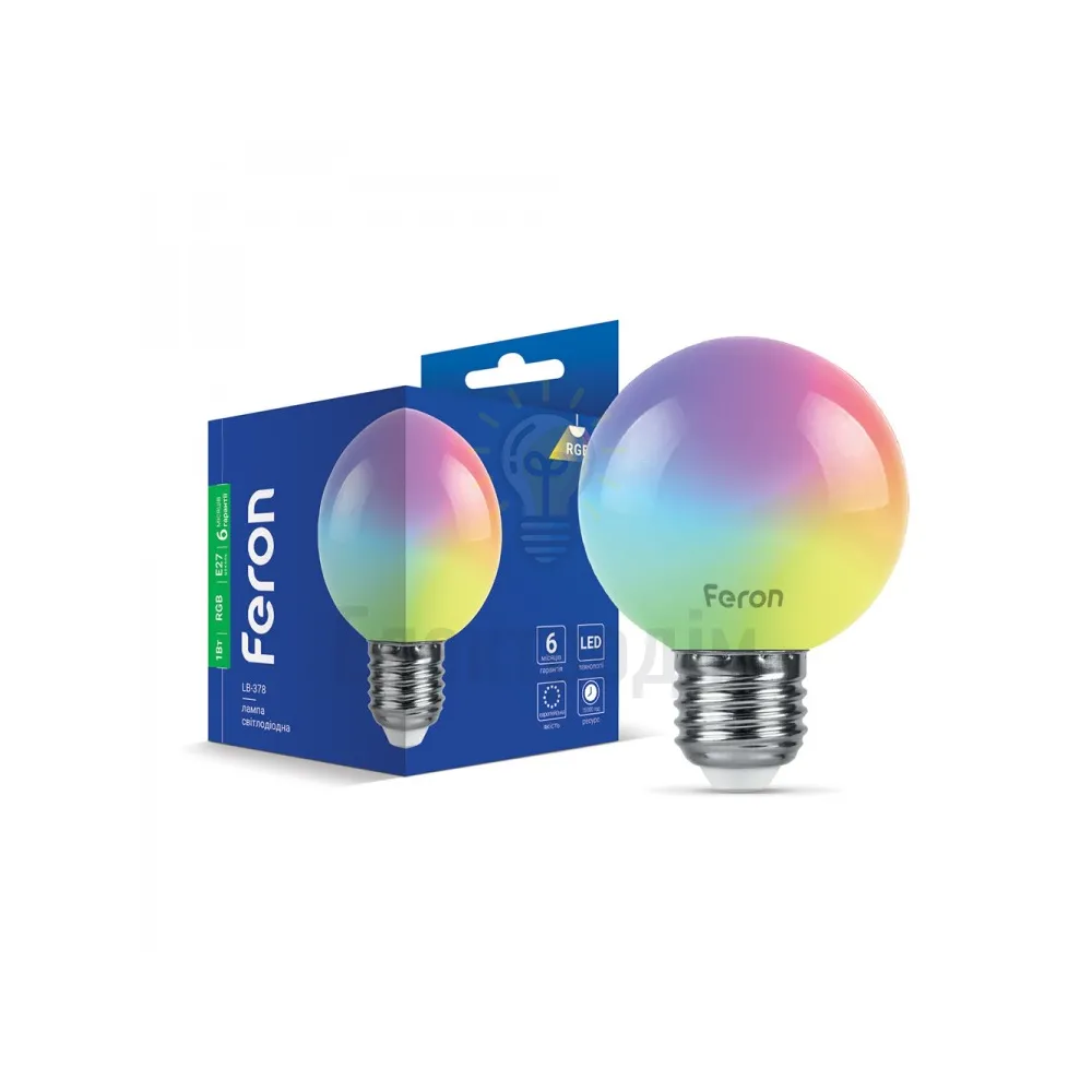 LB-378 G60 230V 1W E27 RGB матова 40217 