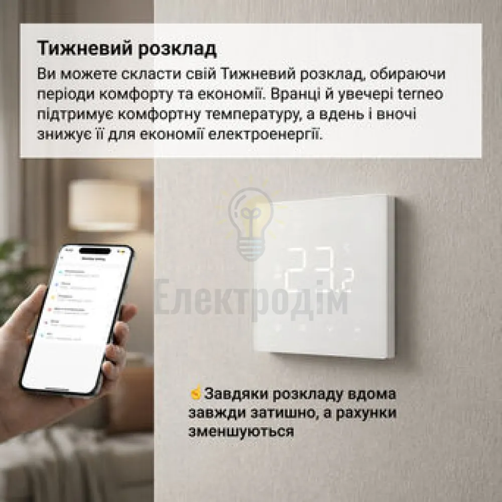 Терморегулятор TERNEO NX (Wi-fi) білий матовий 98072  - фото 3