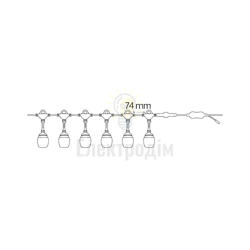 Гірлянда вулична світлодіодна вологозахищена PARADISE   LED RGB 220V / 24V 24ламп*0.5W  IP44 18м. 300Lm 022-005-0001-010  - фото 3