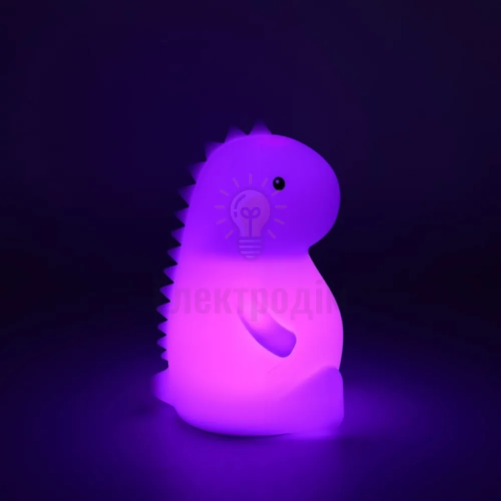 Нічник Нічник силіконовий SNL-D03ARD дракончик білий  RGB 3*ААА 10.5*9.2*15.8cm 80673  - фото 2
