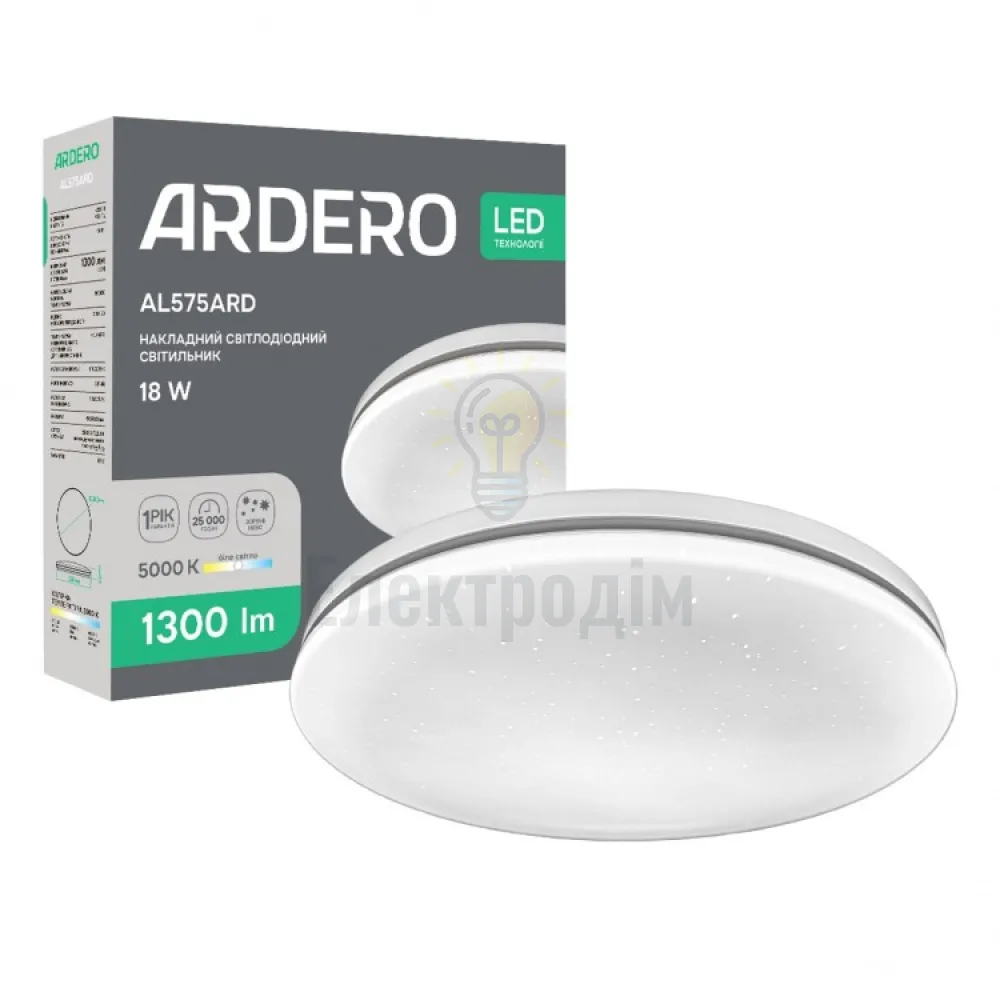 AL575ARD 18W коло накладний зірк. небо 1300Lm 5000K 260*55mm SILVER 80694 