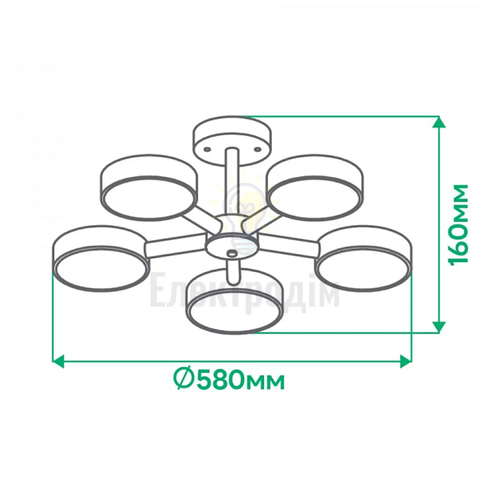 AL6195ARD 65W 5200Lm  3000K-6500K  580*160mm SCANDY 80098  - фото 2