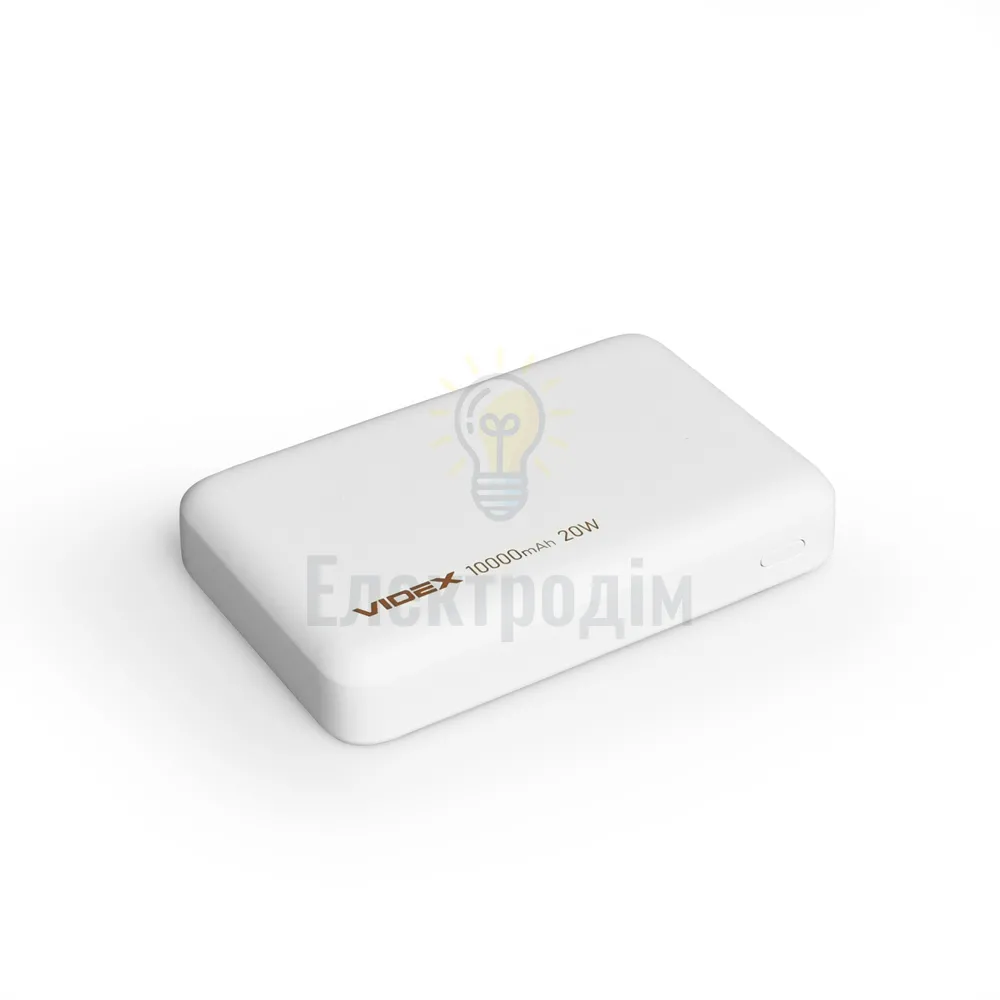 Павербанк 10000 mAh Videx VPB-331-W з БЗП білий VPB-331-W  - фото 5