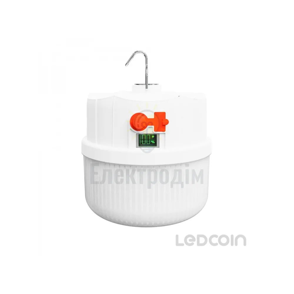 EL309 акум. світильник 13W, 100*105mm, 3*1200mAh (зм. акум. 18650), білий, LC 81171  - фото 5