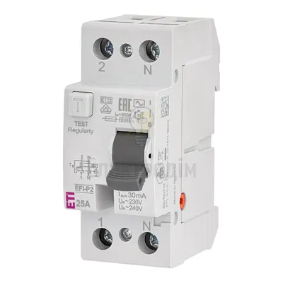 Реле диференційне (ПЗВ) 2р EFI-P2 25/0,03 тип AC (10kA) 2061211 — купити в Електродім