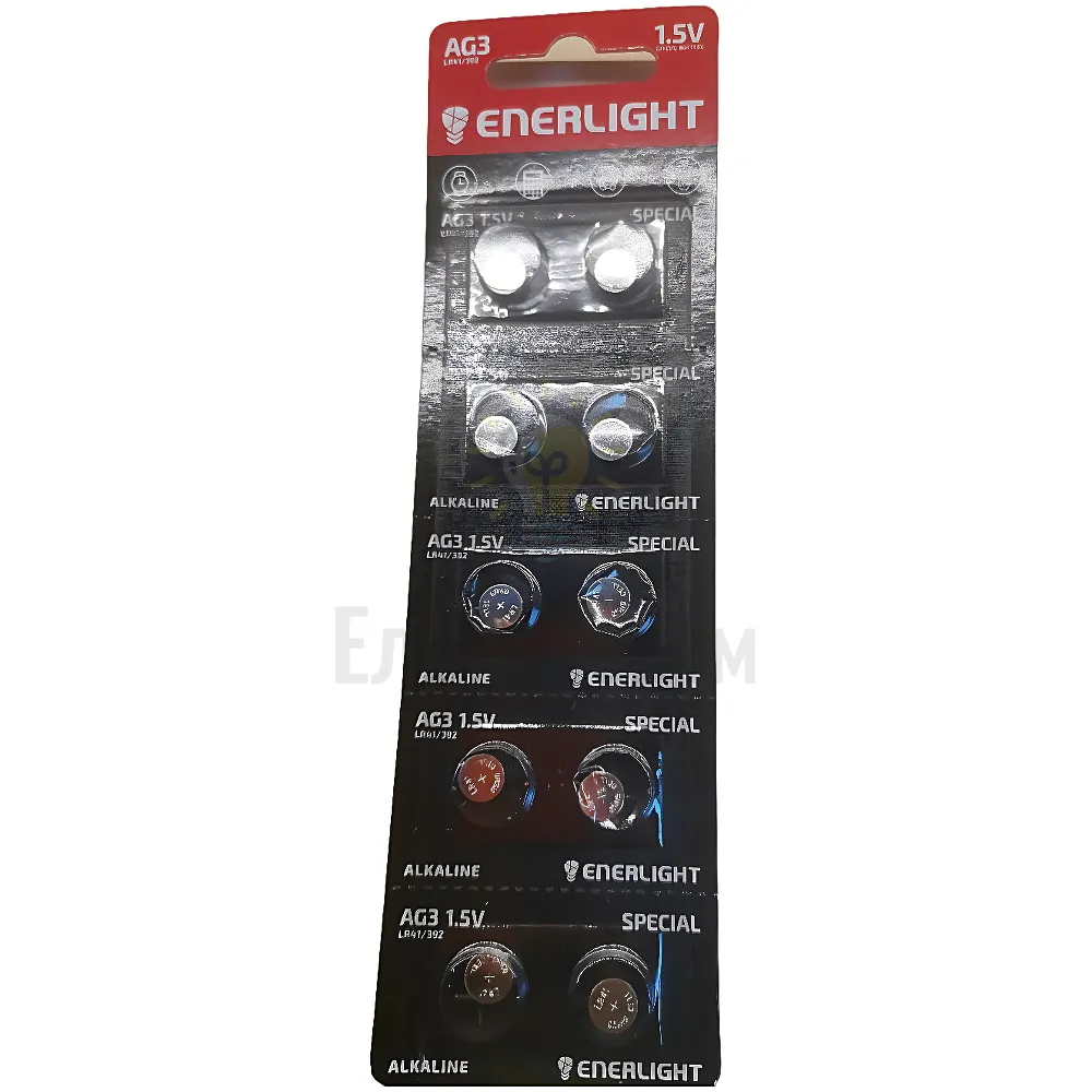 Батарейка ENERLIGHT AG 3, LR41, 392, 384, 736 1шт. 