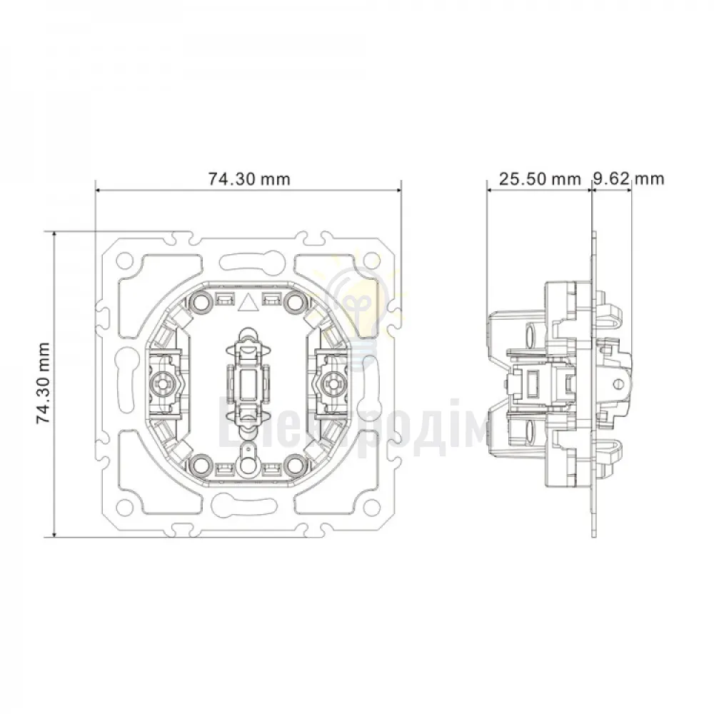 EV111V-W вимикач 1-кл., механізм білий 10А Soft 80707  - фото 6