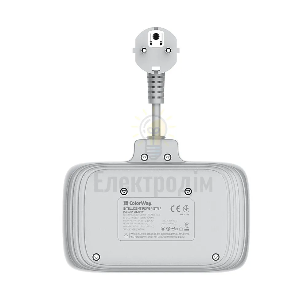 Подовжувач ColorWay Фільтр мережевий 2 розетки/3USB-A/1Type-C CW-CHE24PDW ColorWay CW-CHE24PDW  - фото 19
