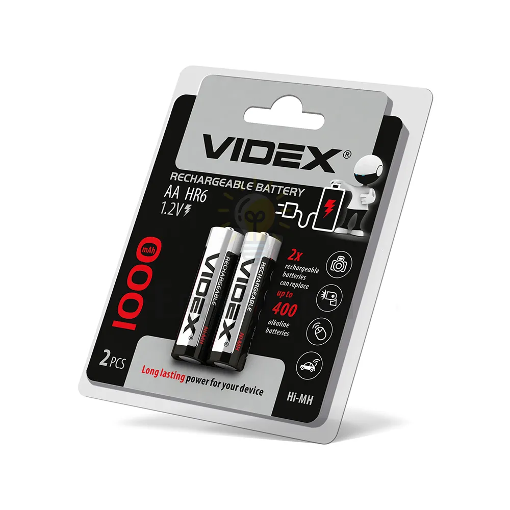 Акамулятор Videx AA/HR 1000mAh HR6/1000/2DB  - фото 1
