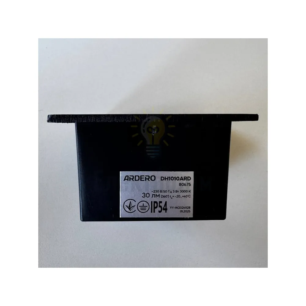 DH1010ARD 230V 3W 30Lm 3000K квадрат 85*85*49mm чорний IP54 80675  - фото 2