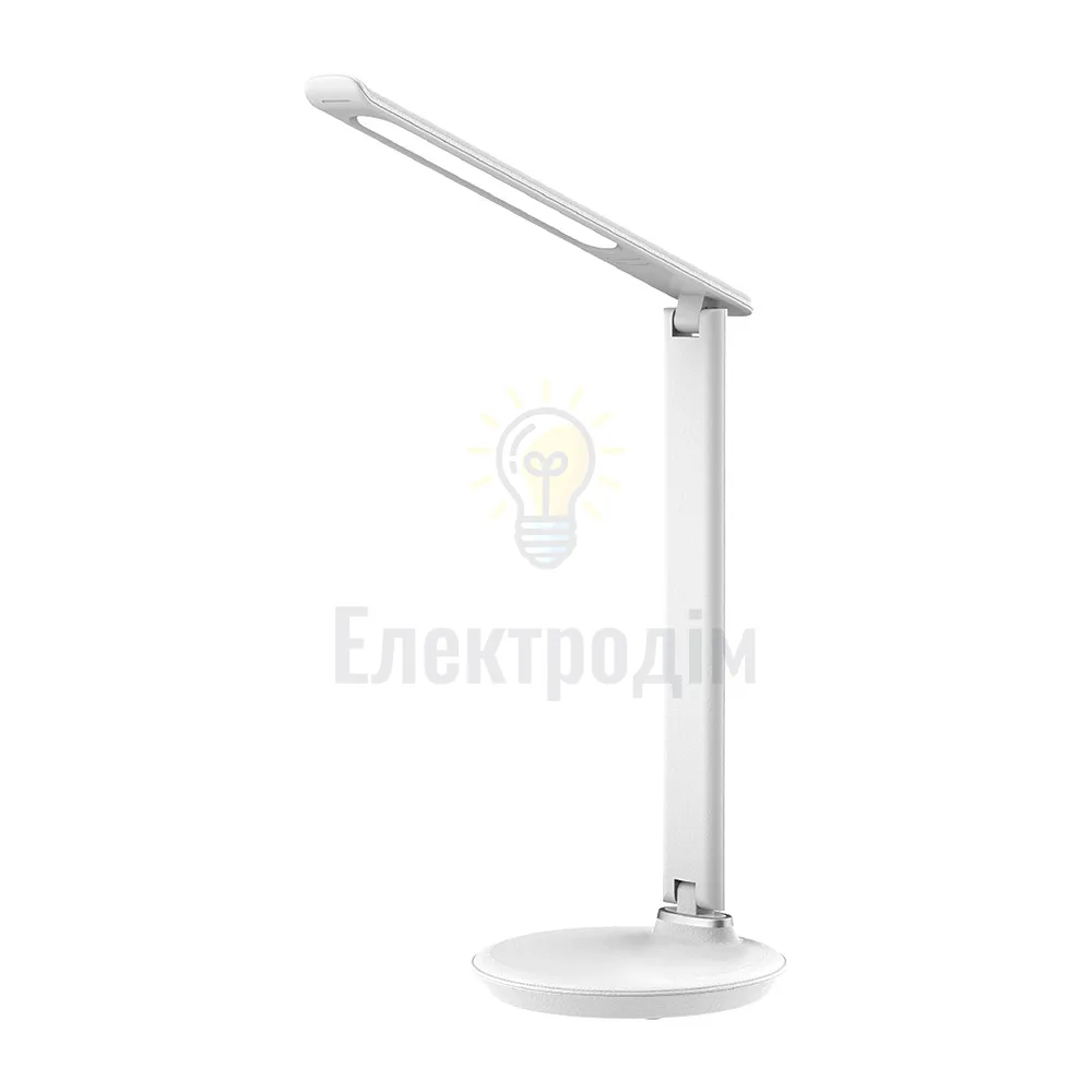 LED ЛАМПА НАСТІЛЬНА LEBRON L-TL-L, 9W, 3000K, 4100K, 6500K, БІЛА ШКІРА, З БЛОКОМ ЖИ-НЯ 15-13-30 