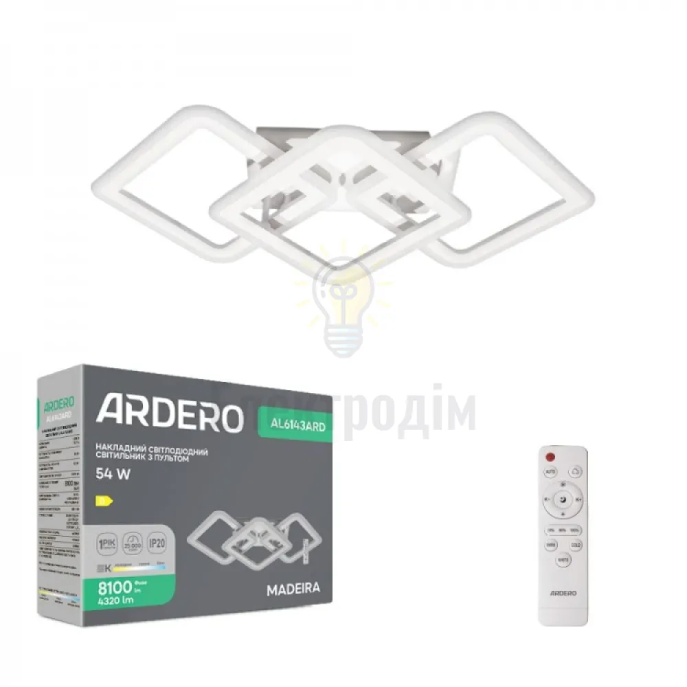 AL6143ARD 54W 4320Lm 3000K-6500K 660*260*120mm MADEIRA 80594 