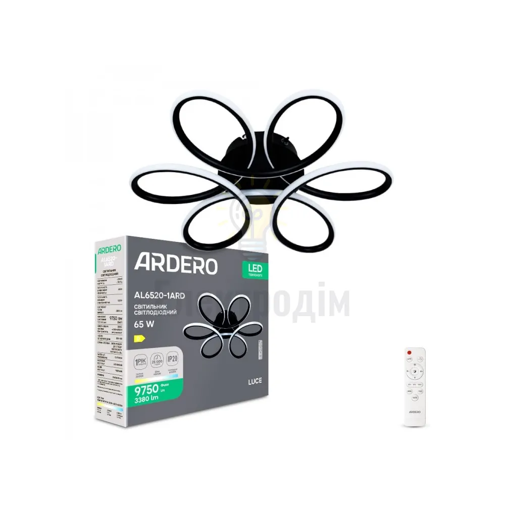 AL6520-1ARD 65W 3380Lm 3000K-6000K 420*110mm чорний LUCE 80492 