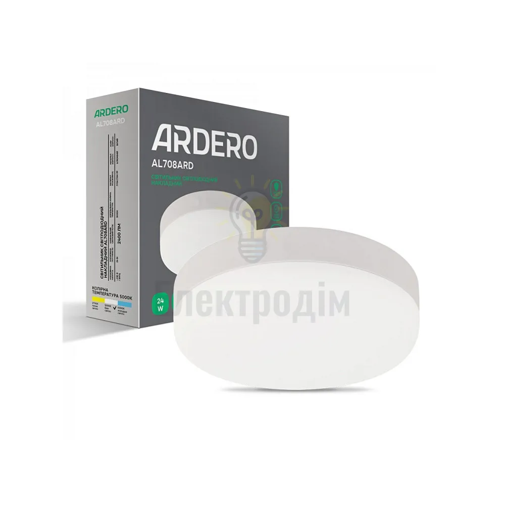 AL708ARD 24W коло накладний 2400Lm 5000K 170*40mm 80002 