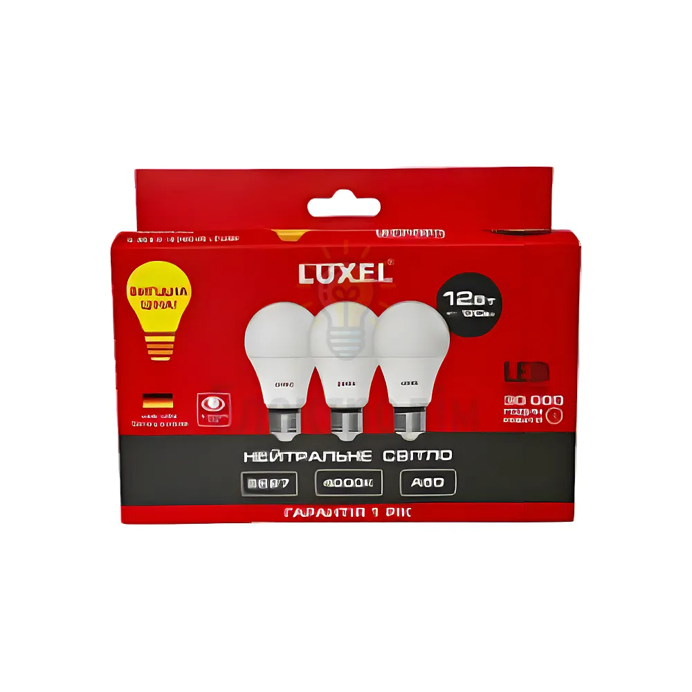 LUXEL Лампа LED А60 12w E27 4000K 064-NE*3 