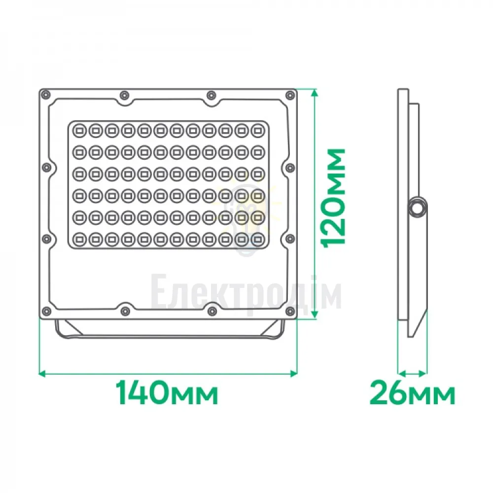 LL-3030ARD 30W 3600Lm 6500K (140*120*26мм) сірий IP65 80026  - фото 1