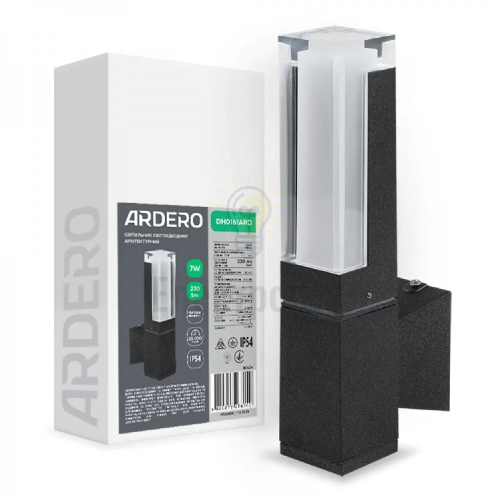DH0161ARD 230V COB 7W 230Lm 3000K чорний 50*100*270mm IP54 80634 