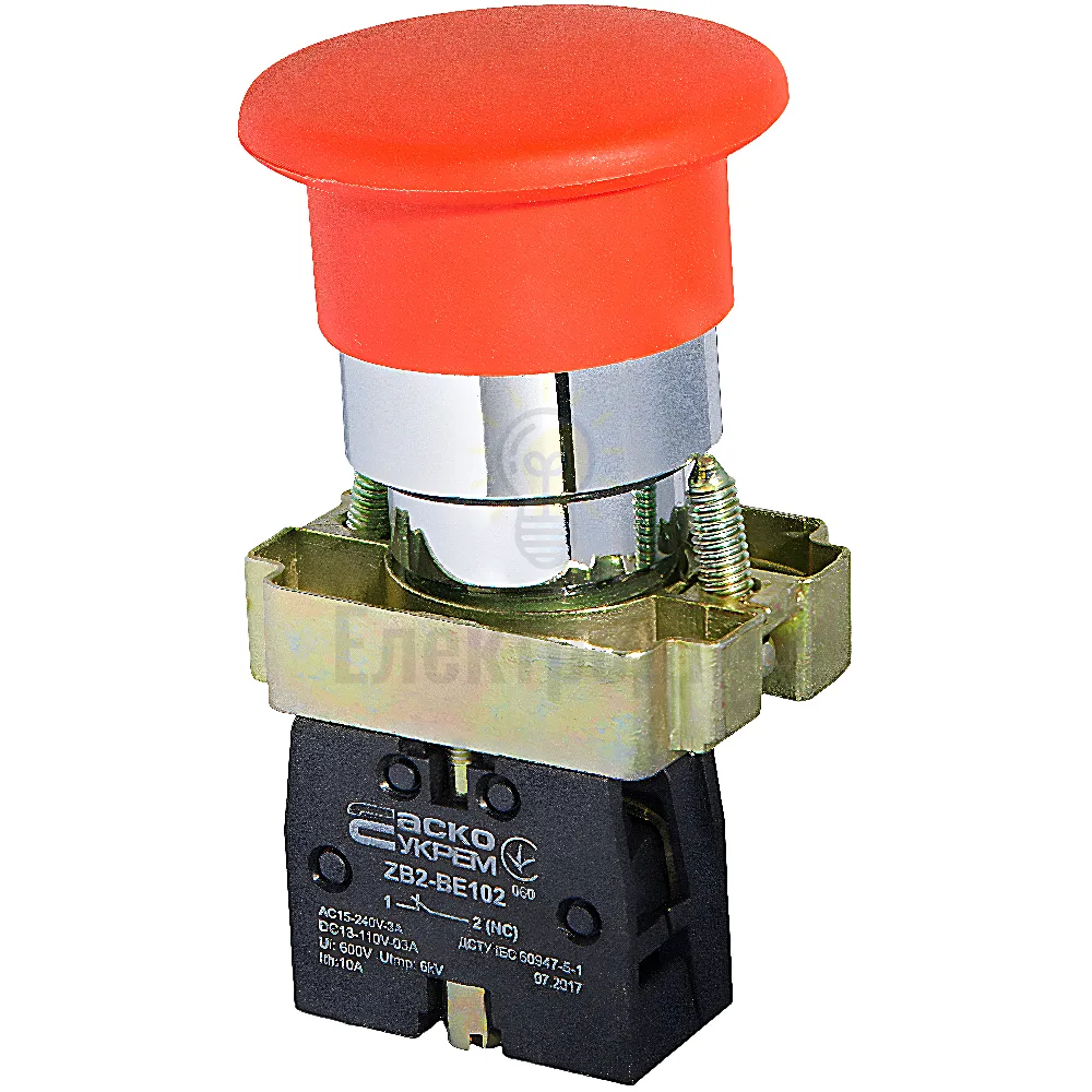 XB2-BC42 Кнопка грибок (d 40 мм) Стоп червона A0140010031 