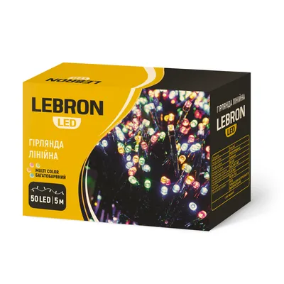 LED гірлянда LEBRON лінійна 5м, 50LED, мульти колір, IP20 15-18-10 — купити в Електродім