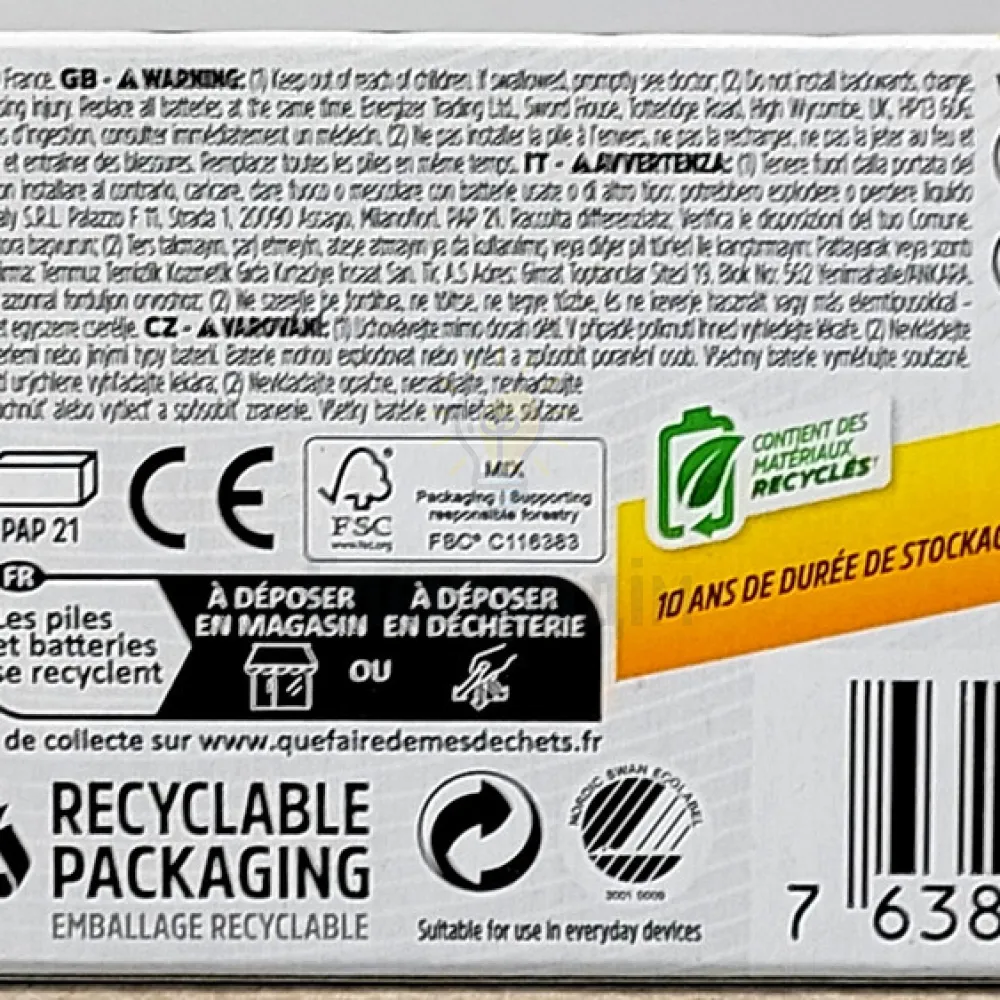 Energizer LR03 E92 Industrial AАA/P10/P12 98007  - фото 2
