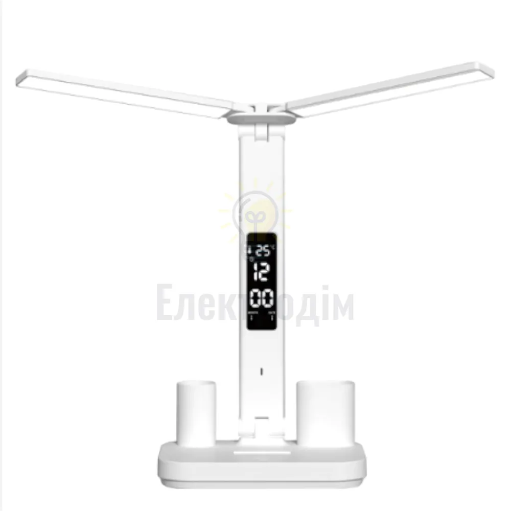 LED-світильник настільний 6W (білий) акумулятор, USB, лед екран, органайзер TL-16W  - фото 2