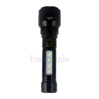 LED ліхтар ручний акумуляторний LEBRON L-HL-40, ABS, чорний, 2W + 0,8W, 1200mAh Li-Ion 15-15-40 URSA — купити в Електродім