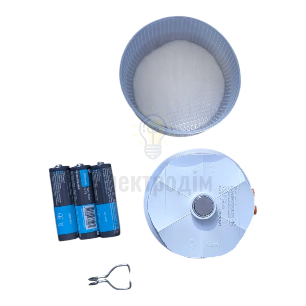 EL309 акум. світильник 13W, 100*105mm, 3*1200mAh (зм. акум. 18650), білий, LC 81171  - фото 13