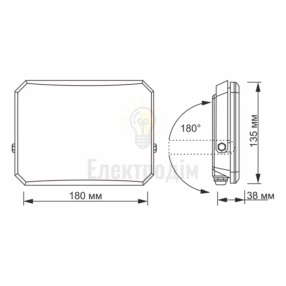 LED прожектор VIDEX F3 50W 5000K 220V Black VLE-F3-0505  - фото 4