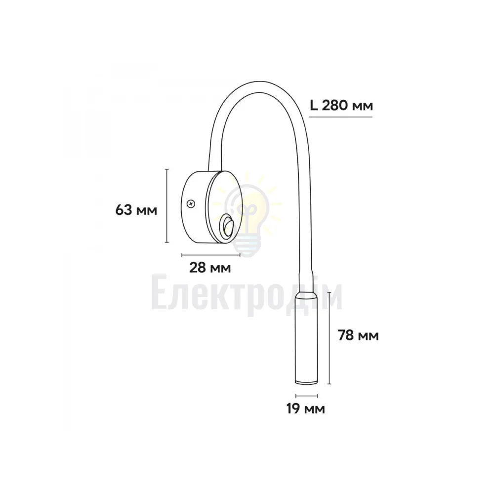 AL8161ARD 230V 3W, чорний 140LM 4000К 420*62*28mm IP20 80988  - фото 2
