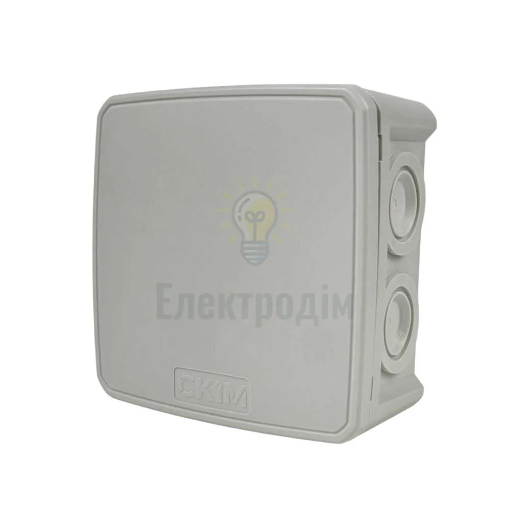Коробка розподільча СКІМ 114х114х54 (KH115-1) без отвор+лапки, сіра (2/108шт) ІР66зподільча СКІМ KH115 114х114х54 сіра IP65 B1102011 