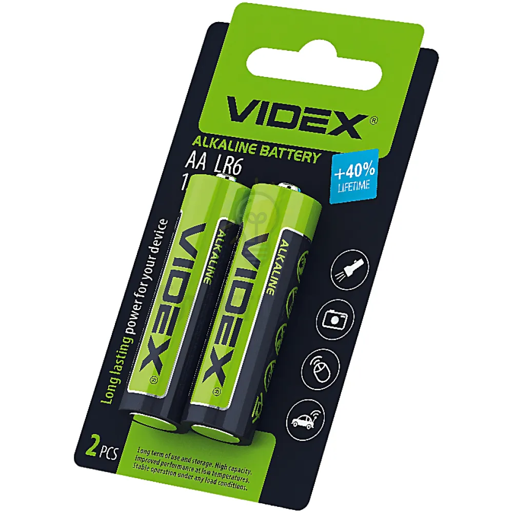 Батарейка Videx Батарейка лужна Videx LR6/AA 2шт SMALL BLISTER LR6/AA 2pcs SB 
