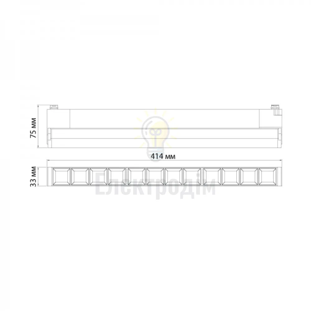AL120F 30Вт 4000К 60 град чорний 414*33*75 мм ARD 80366  - фото 1