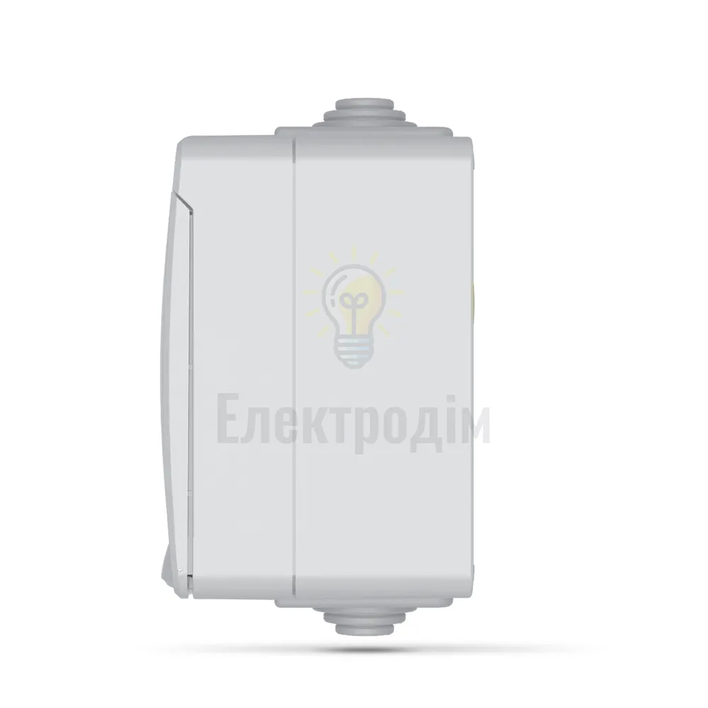 VIDEX BINERA IP65 розетка зовнішня одинарна із заземленням сіра VF-BNW21G-G  - фото 2