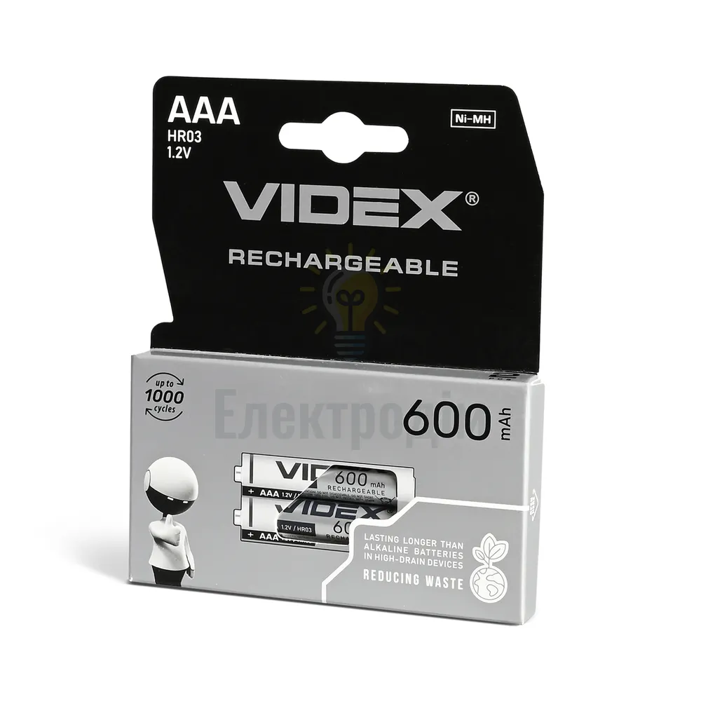 Акумулятори Videx HR03/AAA 600mAh double blister/2шт HR6/600/2DB 