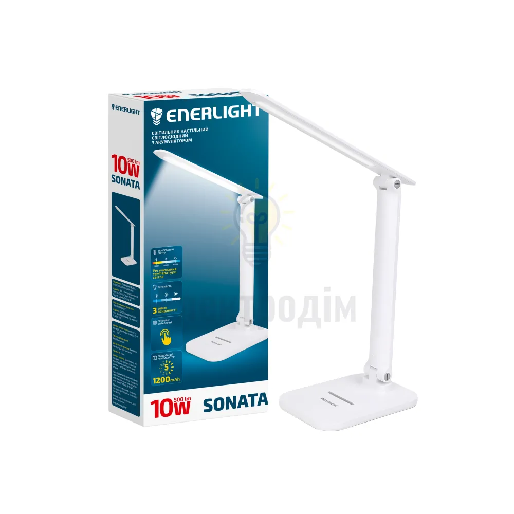 Лампа настільна LED 10W 3000-6000K з акумулятором білий SONATA10SMD50MW 