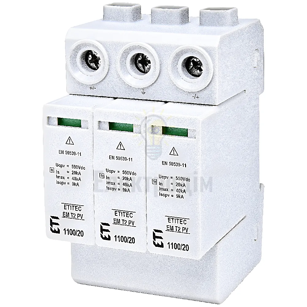 Обмежувач перенапруги ETITEC EM T2 PV 1100/20 Y (для PV систем) 2440623  - фото 1