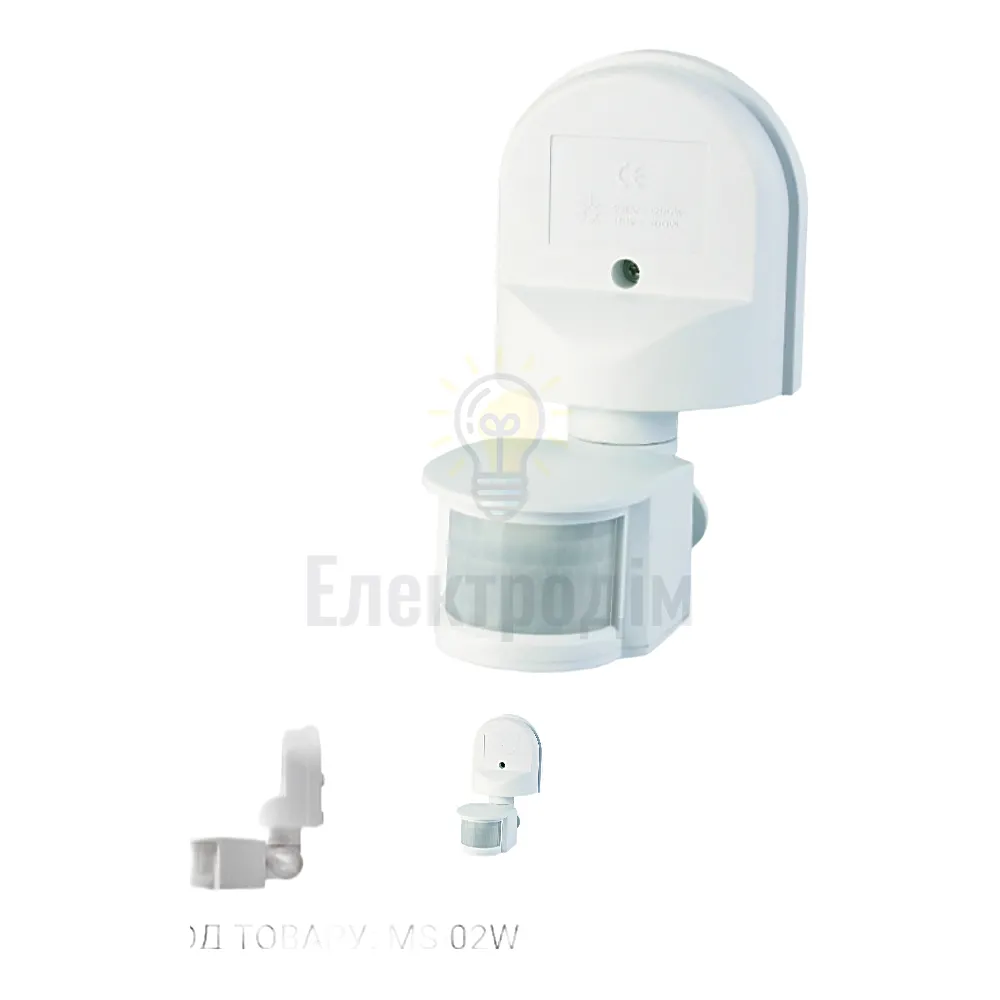 Датчик руху 0,5Вт,IP44, 3-2000 LUX MS-02W Luxel 