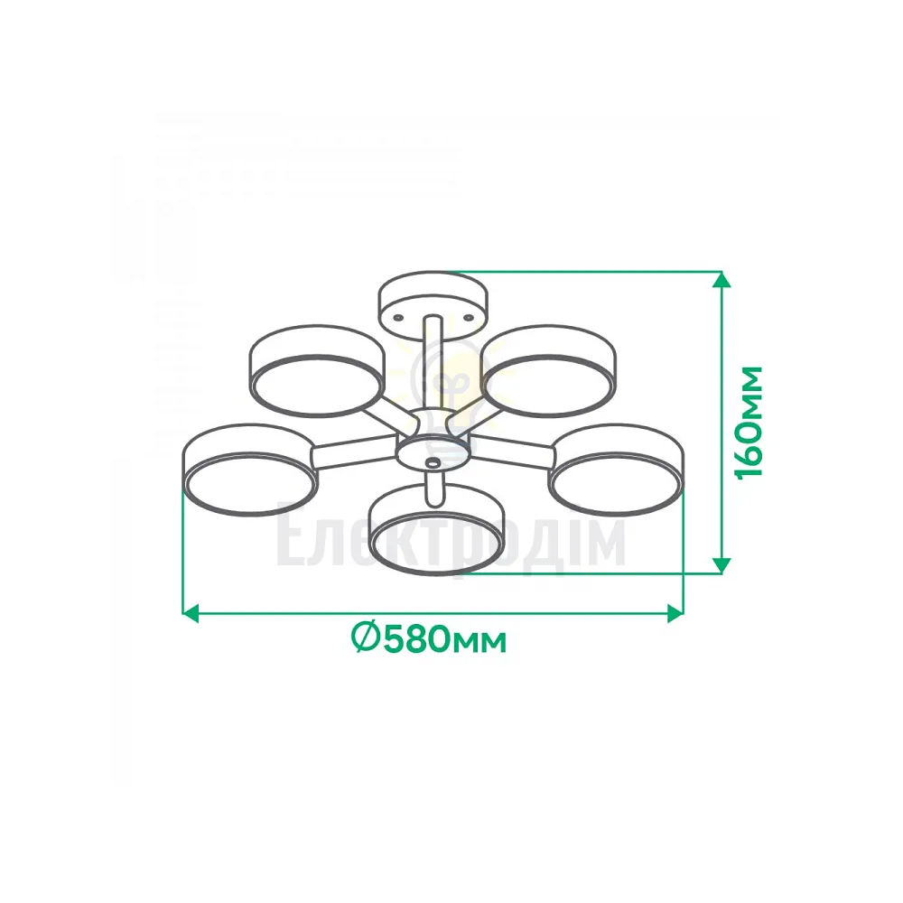 AL6195ARD 65W 5200Lm  3000K-6500K  580*160mm SCANDY 80098  - фото 2