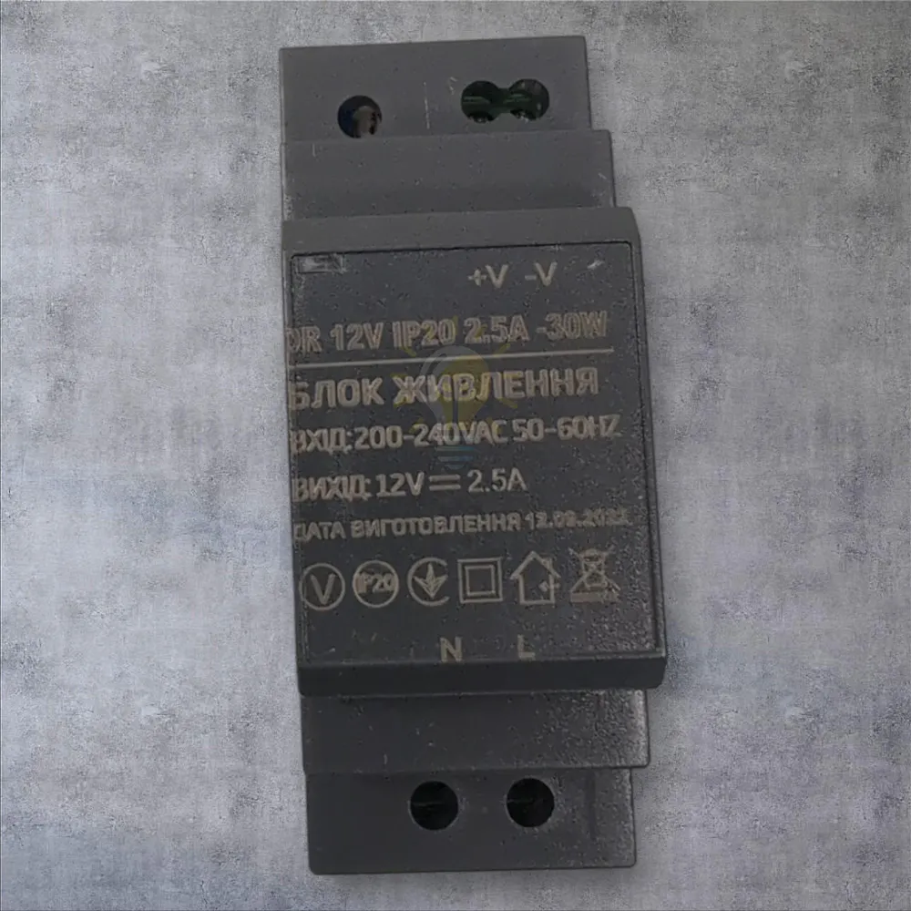 Блок  живлення 12В Блок живлення на DIN-рейку 12V - 2,5А - 30W DR IP20 1022440 