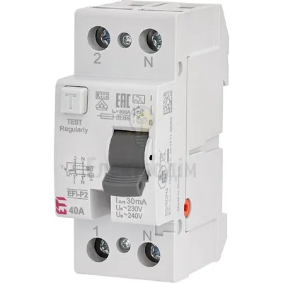 Реле диференційне (ПЗВ) 2р EFI6-P2 40/0,03 тип AC (6kA) 2061252 — купити в Електродім