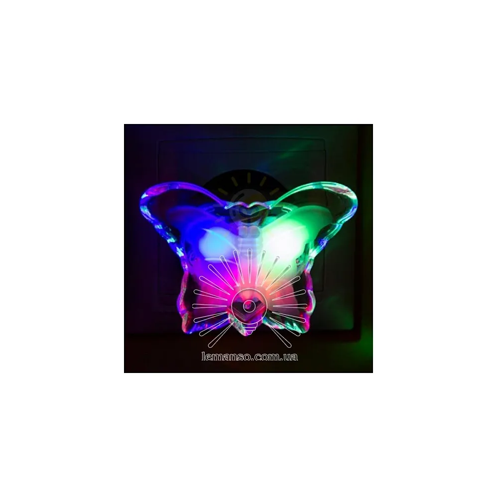 Нічник Lemanso метелик 3 LED Мультікольоровий NL105 