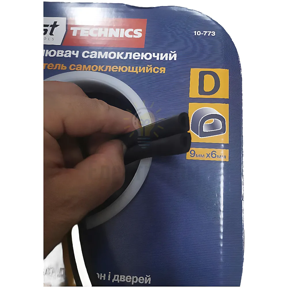 10-773 Ущільнювач самоклеючий D, 100м, чорний, Technics 