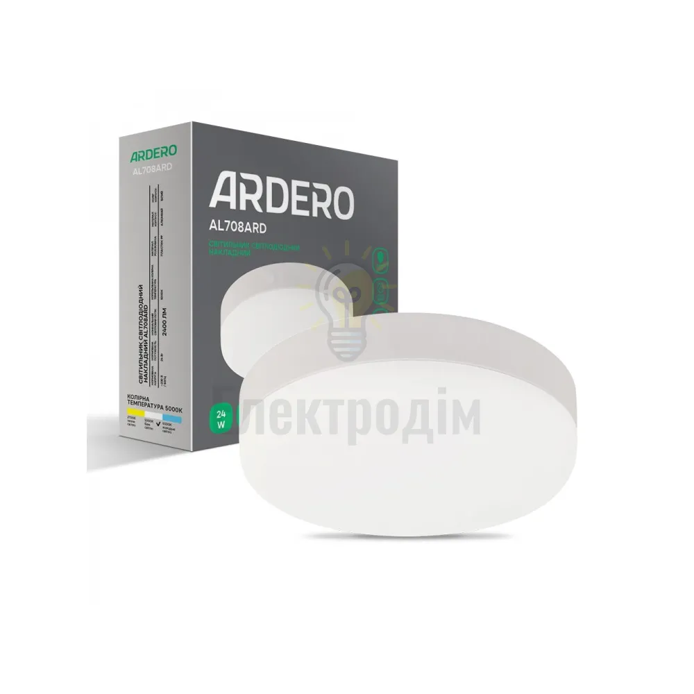 AL708ARD 24W коло накладний 2400Lm 5000K 170*40mm 80002 