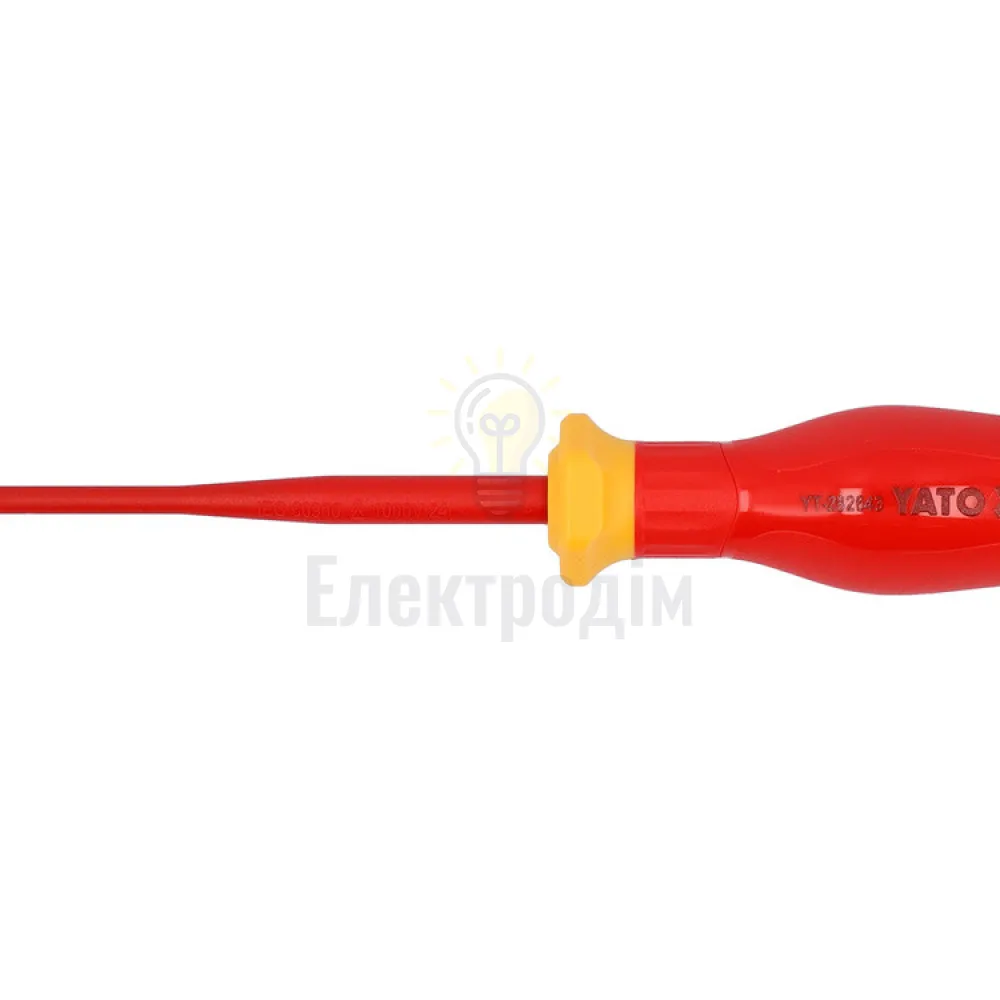 Викрутка з плоским шліцом діелектрична ізольована YATO SL4*100/188mm YT-282643 