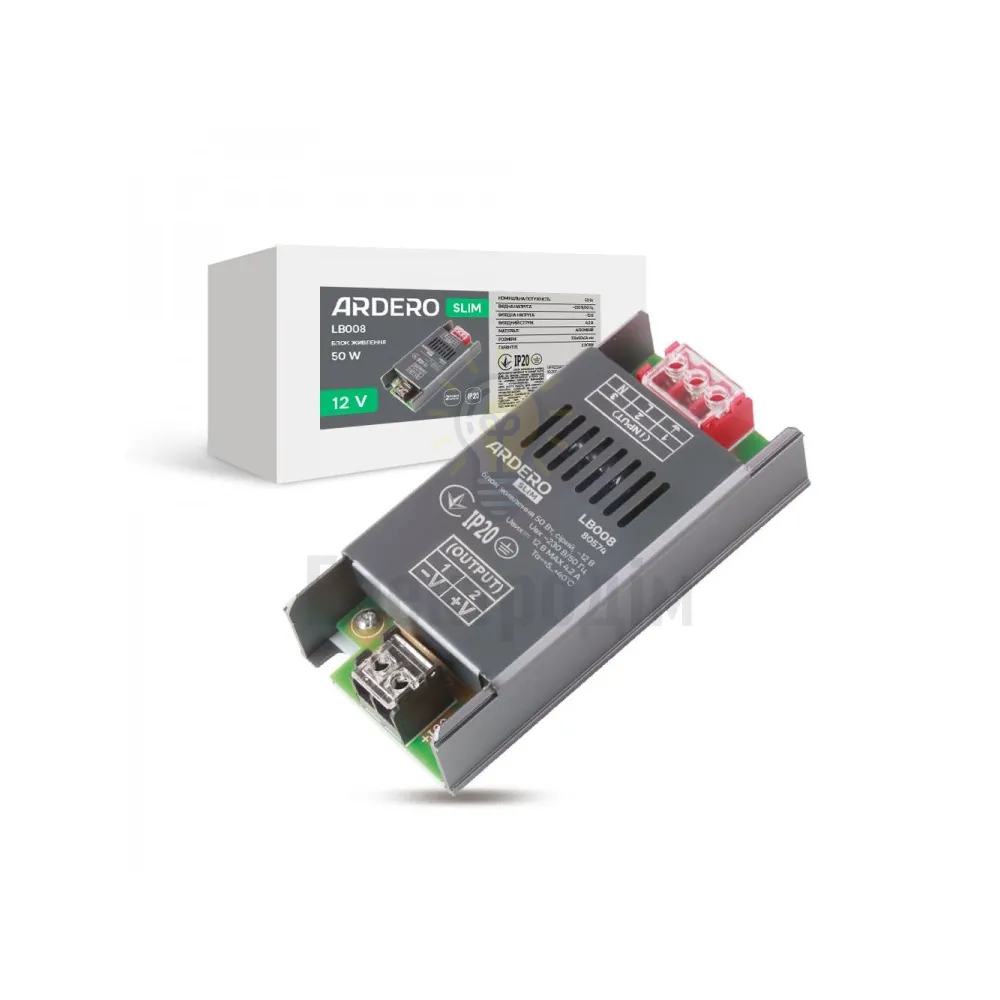 Блок  живлення 12В Блок живлення для світлод. стрічки LB008  50W 12V  SLIM 105*50*24mm ARD 8459 