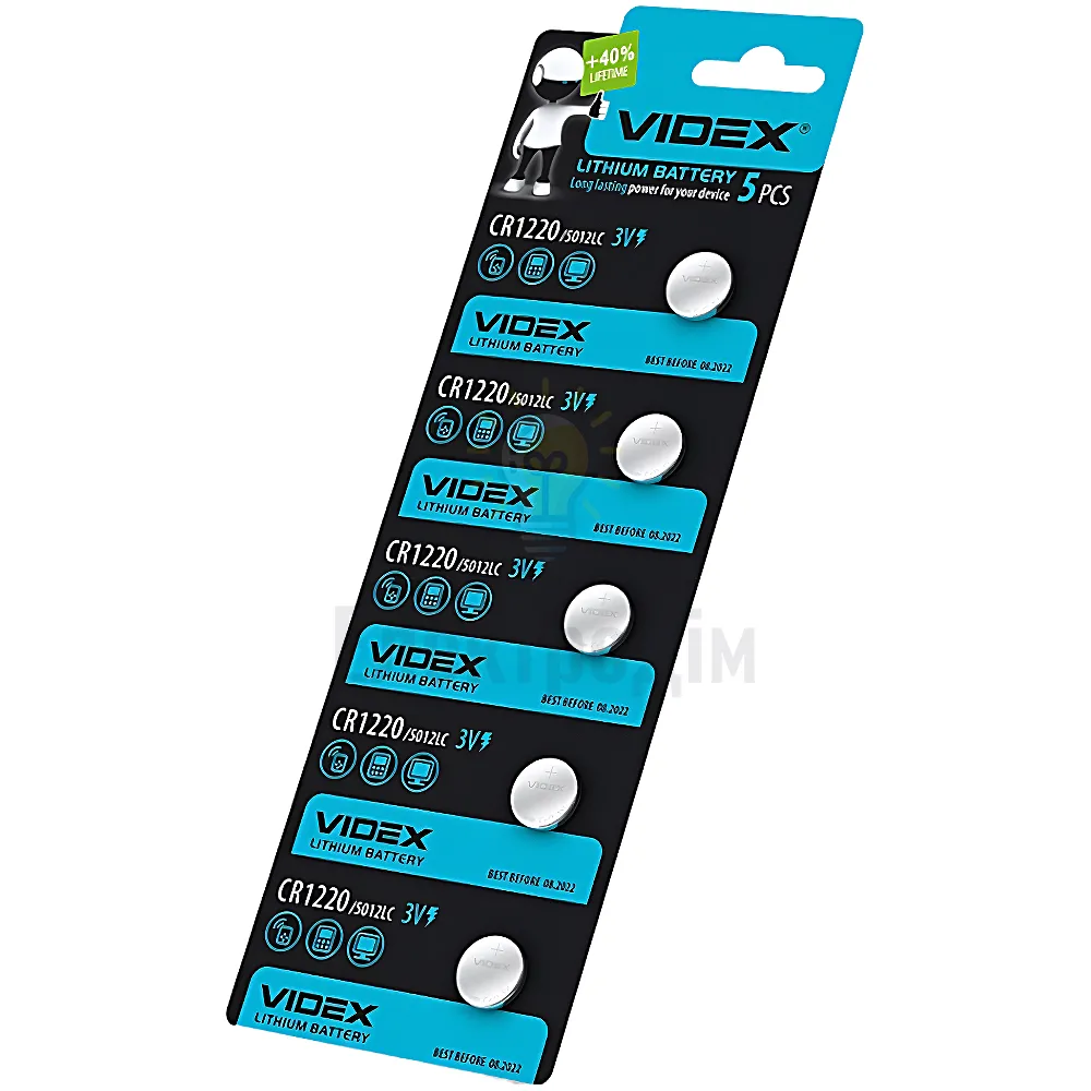Батарейка Videx CR1220 5pcs BLISTER CARD за 1 шт. CR1220 5pc 